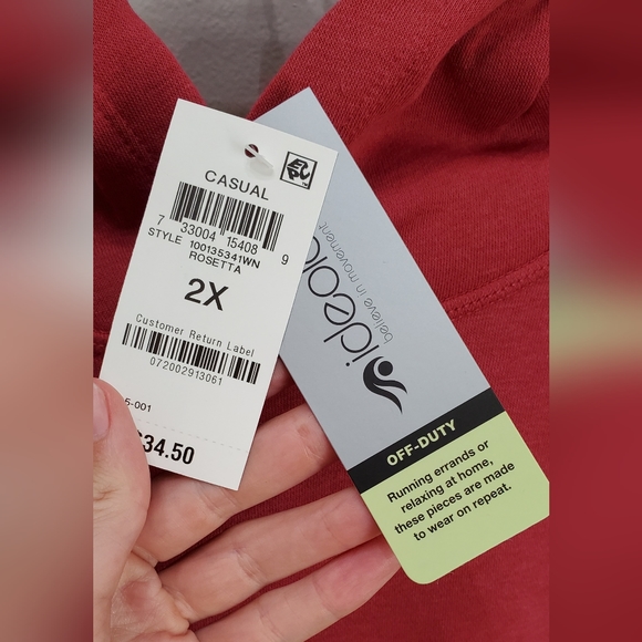 IDEOLOGY ROSETTA RED HOODIE SWEATSHIRT NWT 2X - Picture 2 of 7